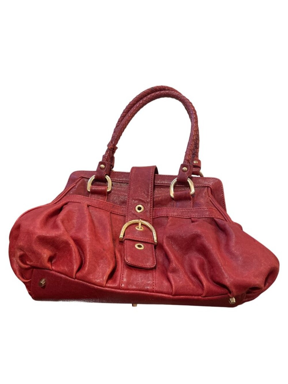 Isabella Adams wms red leather VTG Retro shoulder handbag SKU 10-161